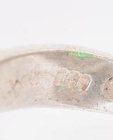 Ezüst (Ag) zöld köves gyűrű, jelzett, m: 60. bruttó:9,32g