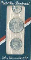 USA 1976. 1/4$, 1/2$, 1$ Ag "Bicentennial" alkalmából kiadott szett T:BU Tanúsítvánnyal!