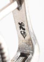 Ezüst (Ag) kék köves fülbevaló, jelzett, bruttó: 7,76g