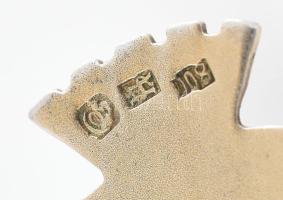 Ezüst (Ag) Basel Rheinbrücke emlék kanál, jelzett, h: 12cm. bruttó: 15g