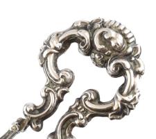 Antik bécsi Ezüst (Ag) cikorcsipesz, jelzett, h: 19cm, nettó: 58,5g. cca. 1840-45