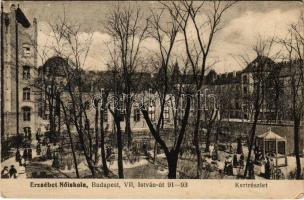 1917 Budapest XIV. Erzsébet Nőiskola kertje. István út 91-93. Divald 9544. (EK)