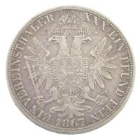 Ausztria 1867A Egyleti Tallér Ag "Ferenc József" (18,42g) T:2- kis ph, karc, fülnyom Austria 1867A Vereinsthaler Ag "Franz Joseph" (18,42g) C:VF small edge error, scratch, earmark Krause KM#2245