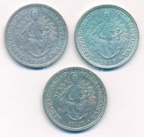 1932-1939. 2P Ag "Madonna" (3xklf) T:2-3 közte patina, ph Adamo P7