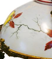 Steidl Znaim fajansz láncos petróleum lámpa, csillár, bronz szerelékkel. Kézzel festett, hibátlan lá...