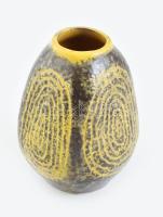 Pesthidegkúti retró kerámia váza, jelzés nélkül, hibátlan m: 17 cm