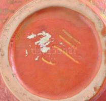 Tófej Retro kerámia váza. Kézzel festett, jelzett, hibátlan. 21 cm