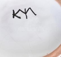 Kerezsi Györgyi (1943- ): Ikebana váza, kerámia, kopott jelzéssel, 20x16cm