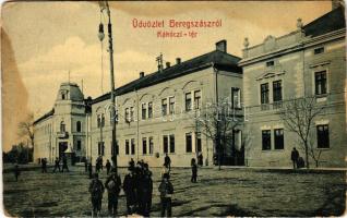 1911 Beregszász, Beregovo, Berehove; Rákóczi tér. W.L. Bp. 6059. / street view, square (kopott sarkak / worn corners)