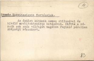 Budapest XIII. Szent Margitsziget, Kertészlak, rózsakert. photo