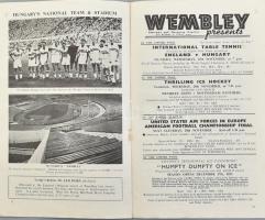 1953 Magyarország-Anglia, a legendás 6:3-as labdarúgó mérkőzés meccsfüzete, és egy belépőjegy a Wemb...
