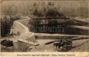 1916 Resicabánya, Resicza, Recita, Resita; Resica-Ferencfalvi nagy vízmű völgyzárógát. Neff Antal kiadása / Talsperre Franzdorf / Resita-Valiug valley dam, waterworks (EB)