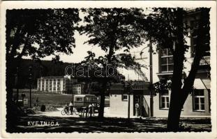 1935 Tátra, Tatry; Virágvölgy (Rózsavölgy), Blumental, Kvetnica; szálloda, étterem, autóbusz, kerékpáros gyerekek / hotel, restaurant, autobus, children with bicycles. photo (EK)