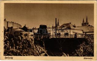 Ipolyság, Sahy; híd a csehszlovák-magyár határon, vámőrház, betonbunker, Cikta üzlet / border bridge between Hungary and Czechoslovakia, customs, shop, concrete bunker (Rb)