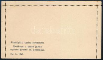 ~1900 Kétnyelvű Közszolgálati ügyben portómentes előnyomott zárt levelezőlap tervváltozat / essay