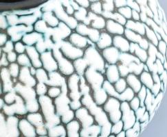 Bán Károly: Retró kerámia váza, jelzett, hibátlan, m: 17,5 cm, d: 17 cm