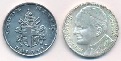 Lengyelország1978. "II. János Pál" kétoldalas fém emlékérem (35mm) + 1982. "600 éves ...