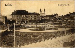 1916 Szabadka, Subotica; Szent István tér. Vasúti levelezőlepárusítás 6392. / square (Rb)