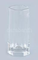 Modern szögletes üveg váza 22 cm Hibátlan