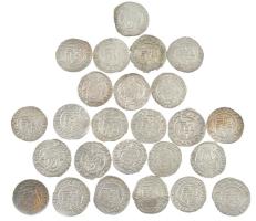 1536-1555. 25db-os Ag I. Ferdinánd denár tétel (25db/15xklf) T:2,2- Hungary 1536-1555. 25pcs of Ag Ferdinand I denar coin lot (25pcs/15xdiff) C:XF,VF