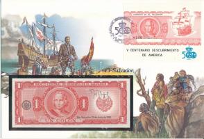 Salvador 1980. 1C felbélyegzett borítékban, bélyegzéssel T:I Salvador 1980. 1 Colón in envelope with stamp and cancellation C:UNC