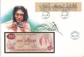 Guyana 1983. 1$ felbélyegzett borítékban, bélyegzéssel T:1 Guyana 1983. 1 Dollar in envelope with stamp and cancellation C:UNC