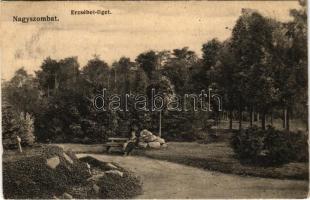 1908 Nagyszombat, Tyrnau, Trnava; Erzsébet liget. Horovitz Adolf kiadása / park