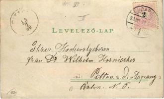 1899 (Vorläufer) Budapest XI. Gellérthegy, Citadella, gőzhajó. Back & Schmitt "Meteor"...