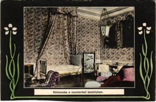 Szentantal, Svaty Anton; hálószoba a kastélyban, belső. Joerges 1908 / castle interior, bedroom. Art Nouveau (vágott / cut)