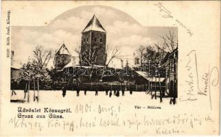 1901 Kőszeg, Vár télen. Róth Jenő kiadása