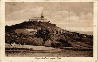 1929 Pannonhalma, Győrszentmárton; Pannonhalma észak felől. Hangya szövetkezet kiadása (fl)