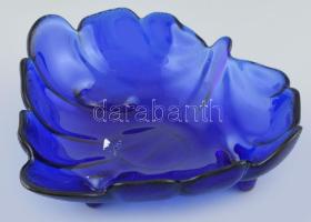 Kék leveles kínáló tál. Anyagában színezett, hibátlan 22 cm