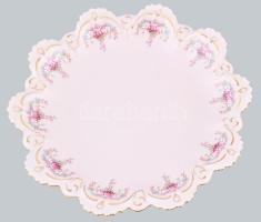 Haas & Cijzek rózsaszín sütemény kínáló. Matricás, jelzett, hibátlan d: 24 cm