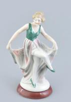 Táncos lány. Jelzett porcelán figura, kis kopással 25 cm