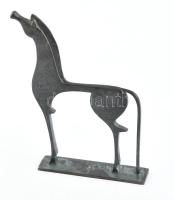 Szkíta ló, reprodukció, fém, antikolt, jelzés nélkül, m: 22,5 cm