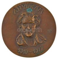 DN Anyukám 1910-1977 egyoldalas öntött bronz plakett (127mm) szign.:CHS T:1- patina