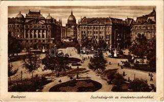 Budapest V. Szabadság tér az irredenta szobrokkal, Parlament, Országház (EK)