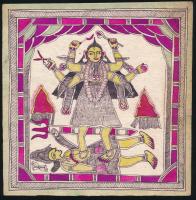 Jelzés nélkül: Hindu témájú rajz. Filctoll, papír. 18,5×18,5 cm