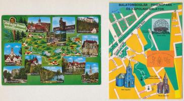 13 db MODERN térképes motívum képeslap / 13 modern map motive postcards