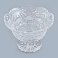 Dúsan csiszolt ólomkristály váza, jelzés nélkül, hibátlan, d: 19,5 cm