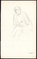 Mattyasovszky-Zsolnay László (1885-1935), kétoldalas mű: Álló női akt és ülő női akt. Ceruza, papír. Hagyatéki pecséttel. 34x21 cm