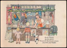 Lüddecke, Friedrich: Wir kaufen ein! Bilder von Rotraut Hinderks-Kutscher. Reichenau, [1940], Rudolf...