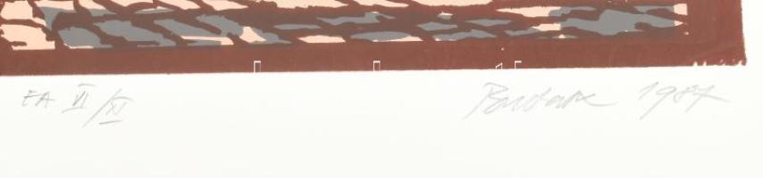 Butak András (1948-2021): Le vieux Bucey, 1987. Szitanyomat, papír, jelzett, művészpéldány EA VI. / ...