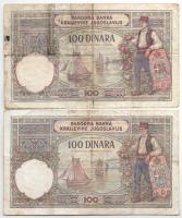 Jugoszlávia 1929. 100D "I. Sándor" vízjel (3db) + 100D "Karadorde" vízjel (2db) ...