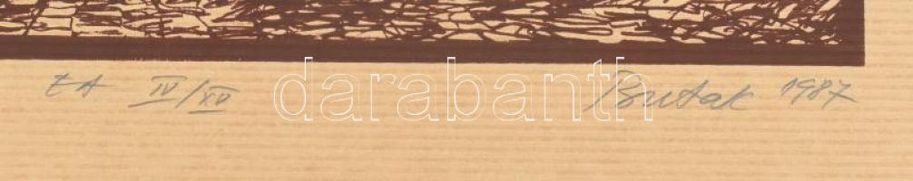 Butak András (1948-2021): Bucey. Szitanyomat, papír, jelzett, művészpéldány EA IV. / XV. számozással...