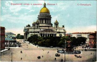 Saint Petersburg, St. Petersbourg, Leningrad, Petrograd; Cathédrale dIsac et le monument Nicolas I / cathedral, monument