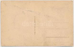 Kluczbork, Kreuzburg O.S.; Oppeinerstraße mit Synagoge, Gymnasium, Friedrichstraße, Sedandenkmal im ...