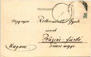 1902 Karlsruhe, Rheinhafen / harbor, barges (EB)