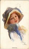 1914 "Fascinating" Lady art postcard. The Carlton Publishing Co. E.C. Series No. 703/3. (EK)