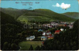 1916 Trencsénteplic, Trencianske Teplice; látkép. Wertheim Zsigmond kiadása / spa, general view + "Katonai ápolási ügy Militärpflege Vöröskereszt Kórháza Trencsénteplicz" (EK)